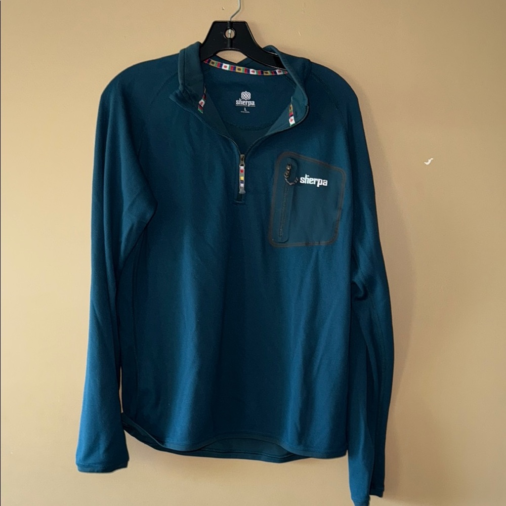 Sherpa Teal Long Sleeve Pullover L